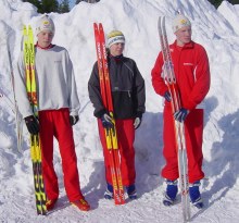 Rickard, Lina och Tobbe efter silverloppet